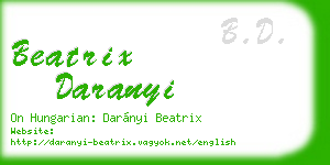 beatrix daranyi business card