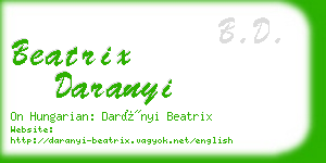 beatrix daranyi business card